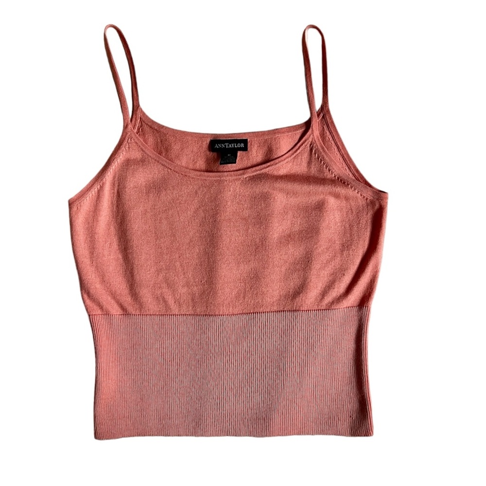 Ann Taylor Camisole Crewneck Top Silk Cashmere Stretch Shimmery Casual Soft M